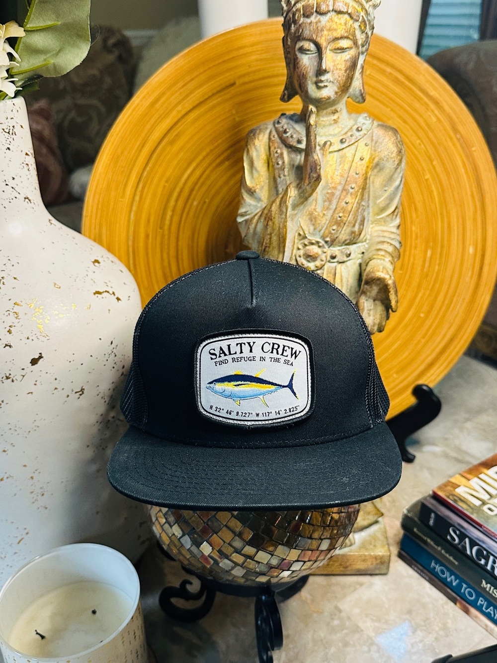 Salty Crew Find Refuge In The Sea Cap Hat Fishing Hunting Youth Kids Adjustable